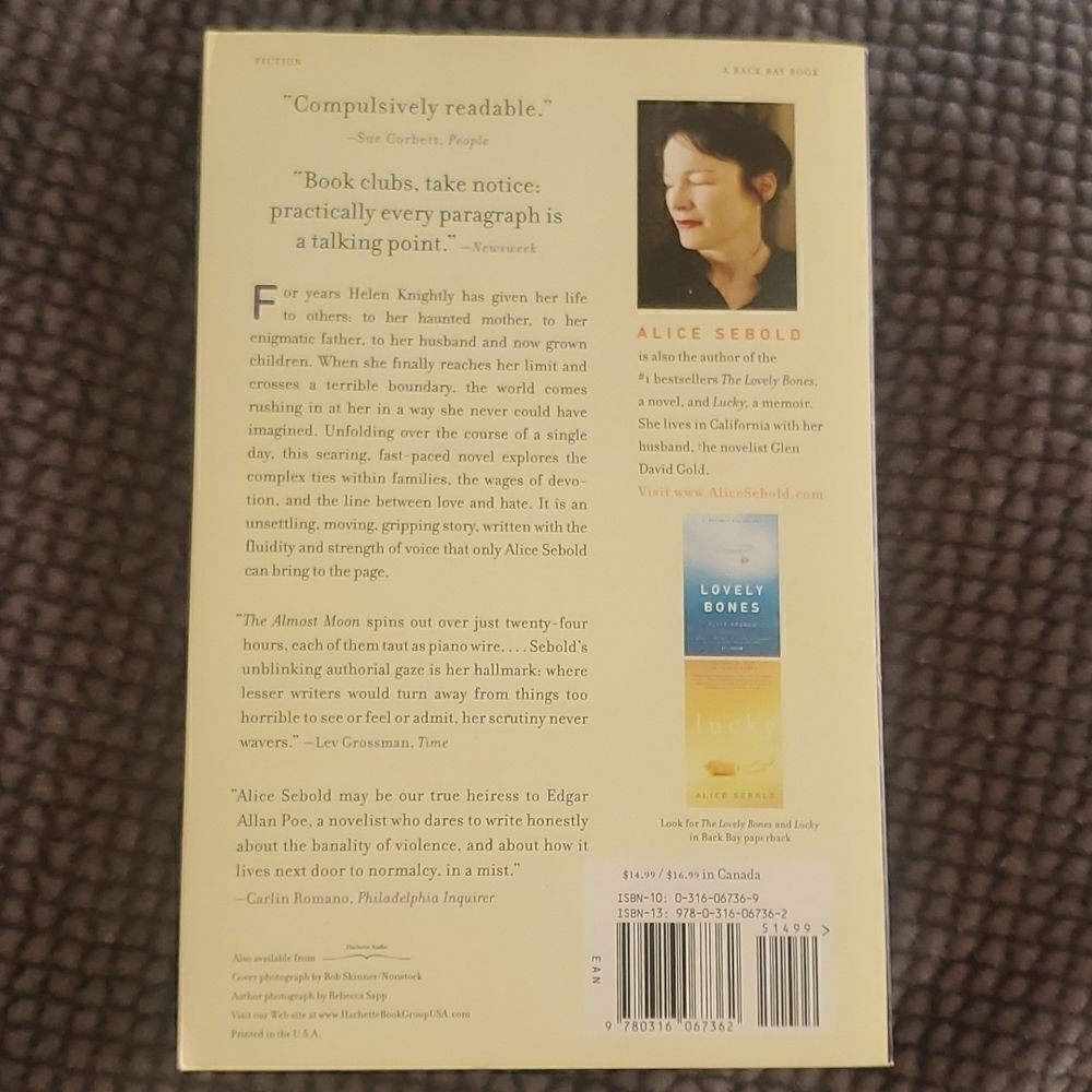 Alice Sebold The Almost Moon Paperback Book - Picture 2 of 7